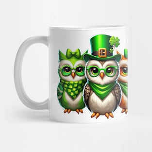 St Patricks Day Trio of Owls Mug